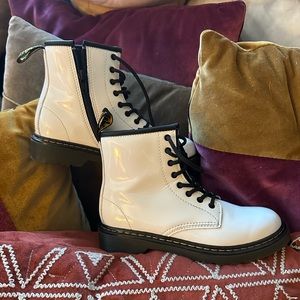 Doc Martins size 3 white patent leather 1460J